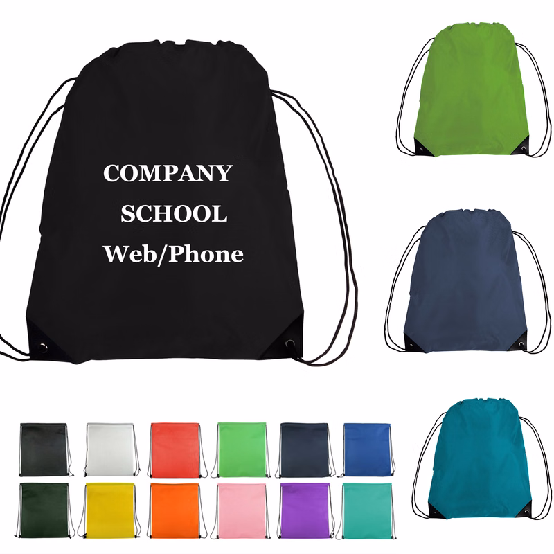 MOQ50Pcs Polyester Drawstring Backpack