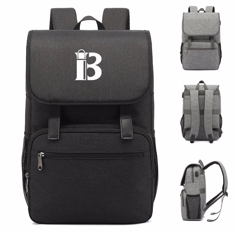 Polyester backpack waterproof with USB charging port