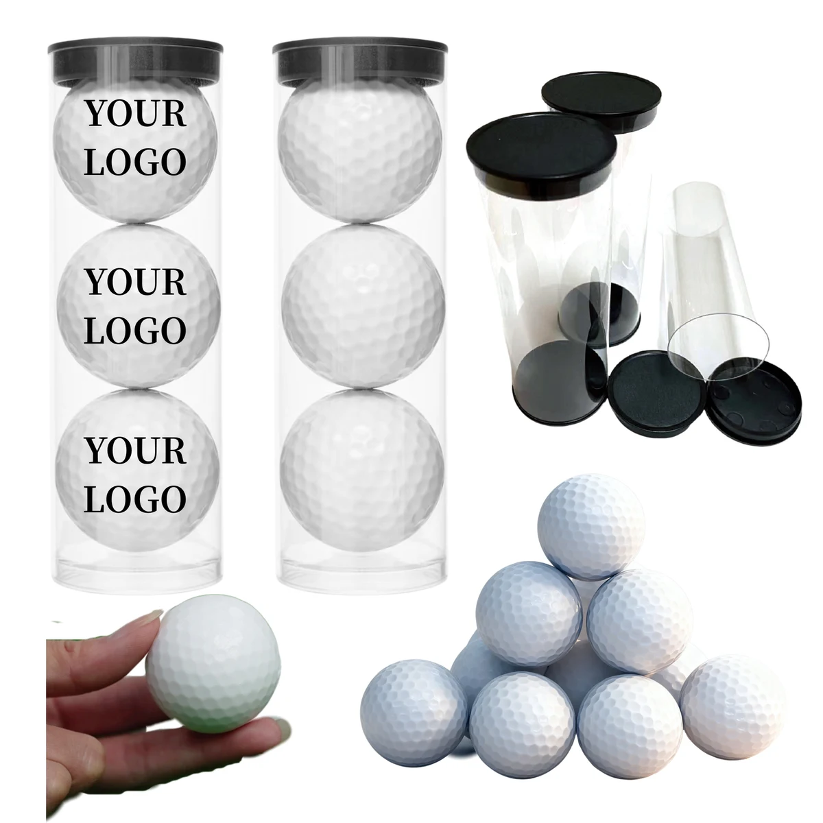 3-Pack Golf Ball Tube Set Practice Play 1