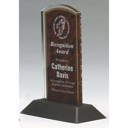 6" Pop-In Red Marble Arch Acrylic Award