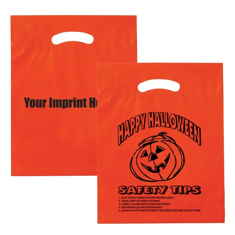 Orange LDPE Fold Over Die Cut Bag - Halloween 1