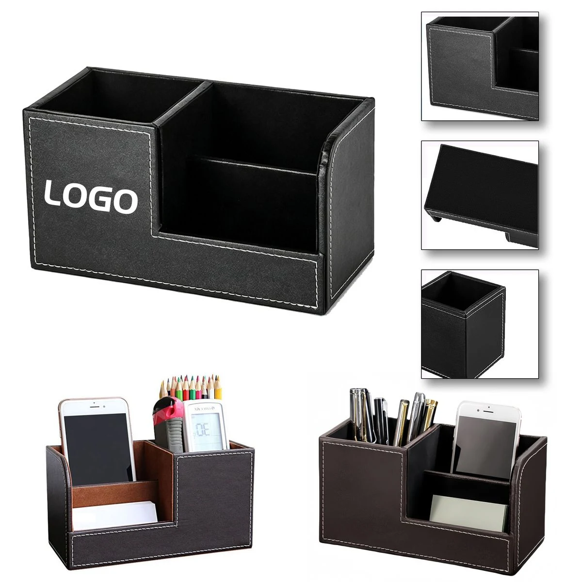 Premium Leatherette Office Supply Caddy Pen Holder 1