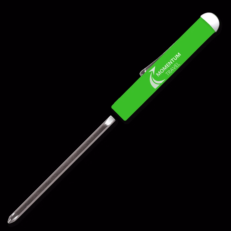 Pocket Screwdriver Reversible Flat Blade + Button Top