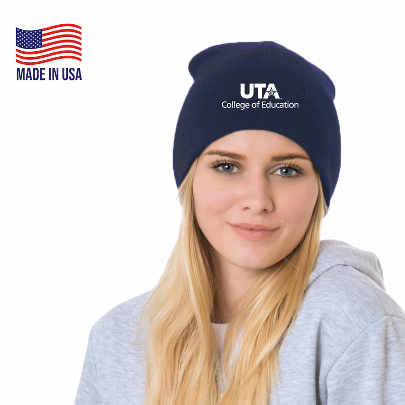 100% USA-Union Made 8" Headwear Acrylic Knit Beanie