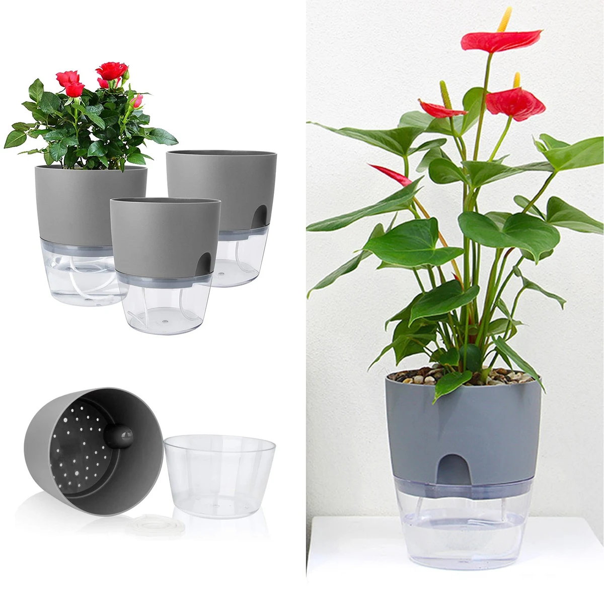 6 Inch Self Watering Planter Pot 1