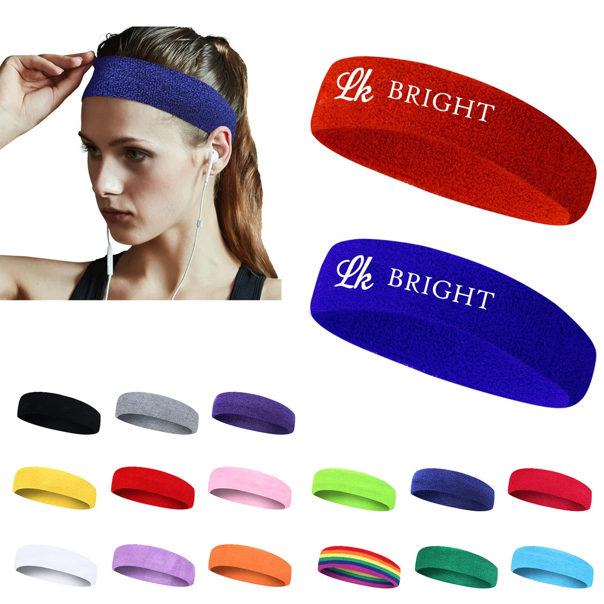 Terry Cotton Headband Sweatband 1