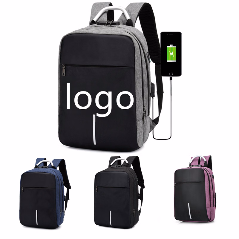 Anti-theft Lock USB Charging Light Reflective Laptop Backpacks
