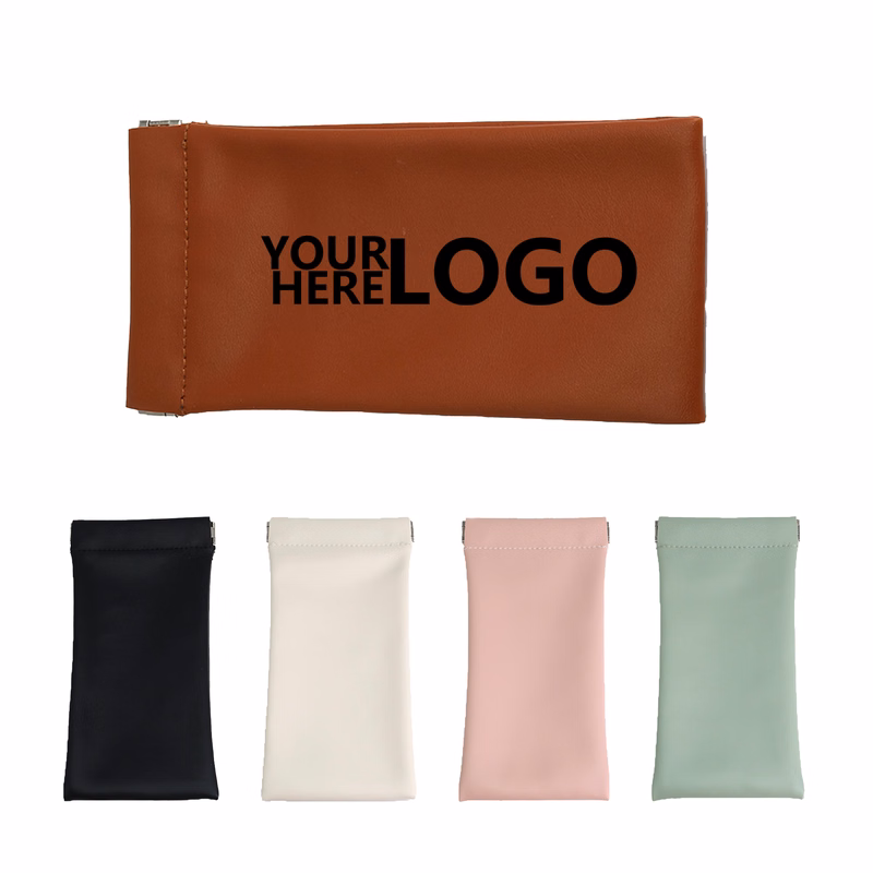 PU Leather Auto-Closing Snap Sunglasses Case