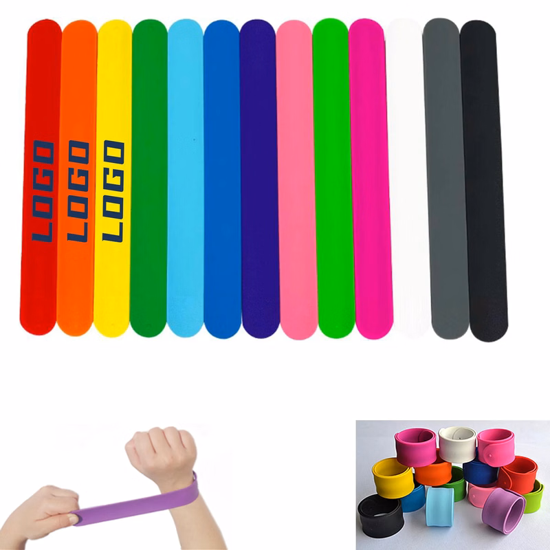 Custom Silicone Slap Bracelet MOQ100pcs