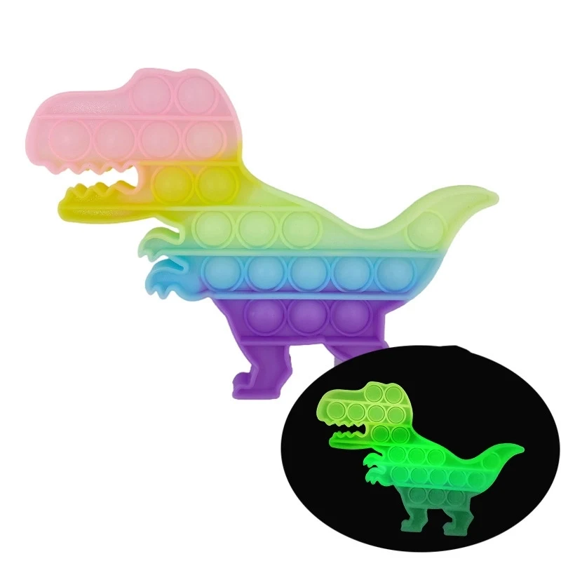 Dinosaur Shape Noctilucence Bubble Sensory Fidget Toy 1