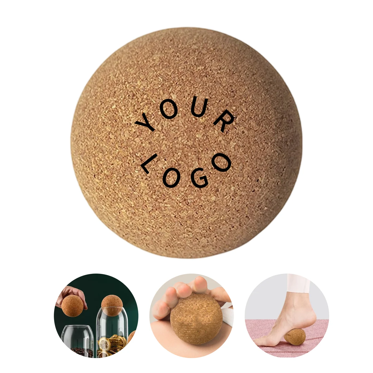 Natural Cork Massage Ball 2.5" For Muscle Relief 1