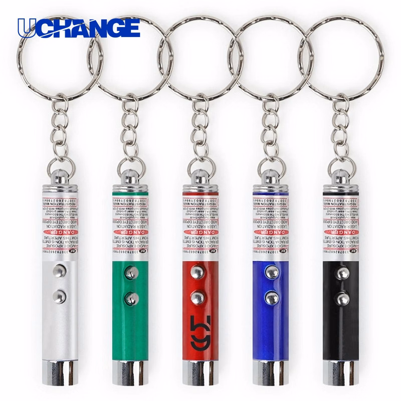 Laser Pointer LED Flashlight Keychain Tool
