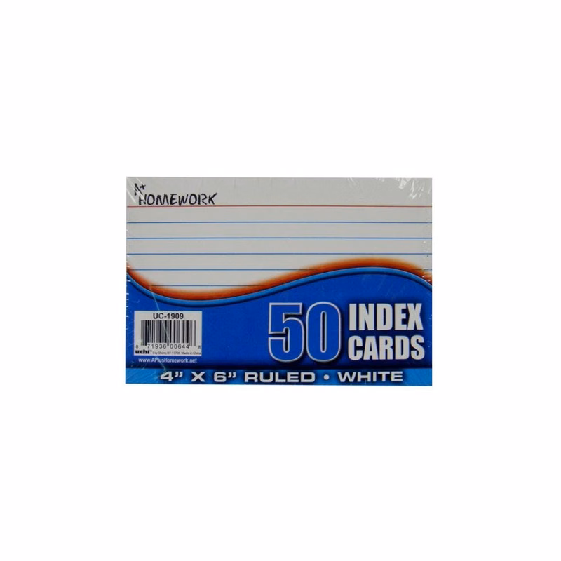 Index Cards - Ruled 50 Count 4" x 6"