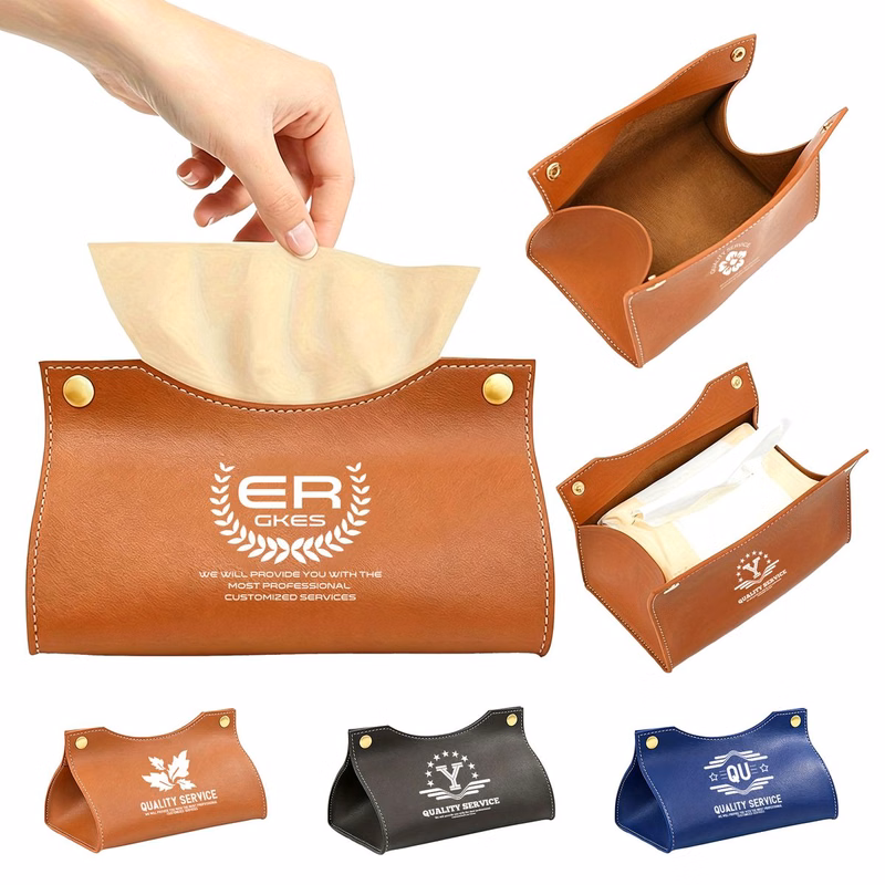 Simple Leather Tissue Box