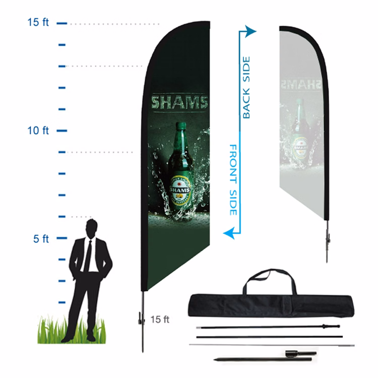 15 ft. Angled Advertising Flag Kit 5 (Single Sided)