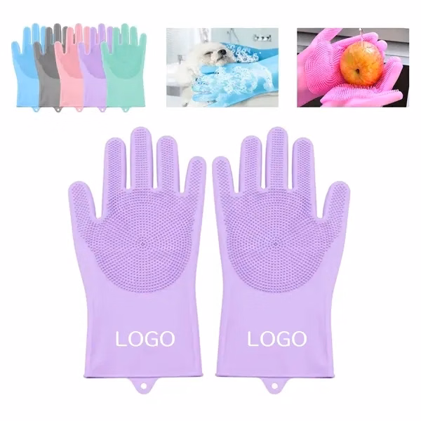 Silicone Pet Bathing Gloves with Anti-Bite Protection