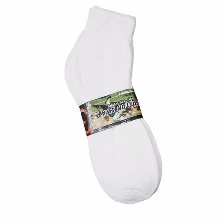 Adult Ankle Socks White Size 9-11