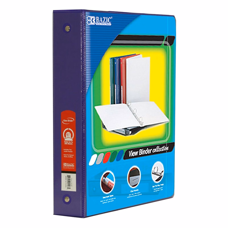 3 Ring View Binders - 1.5" Purple 2 Pockets
