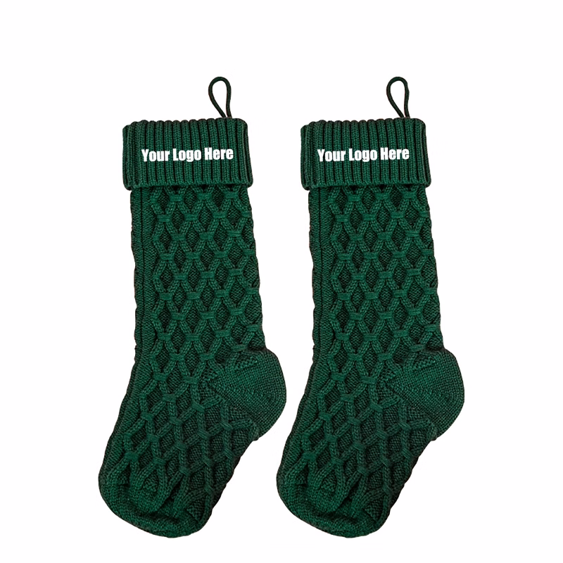 Green Knitted Christmas Stockings