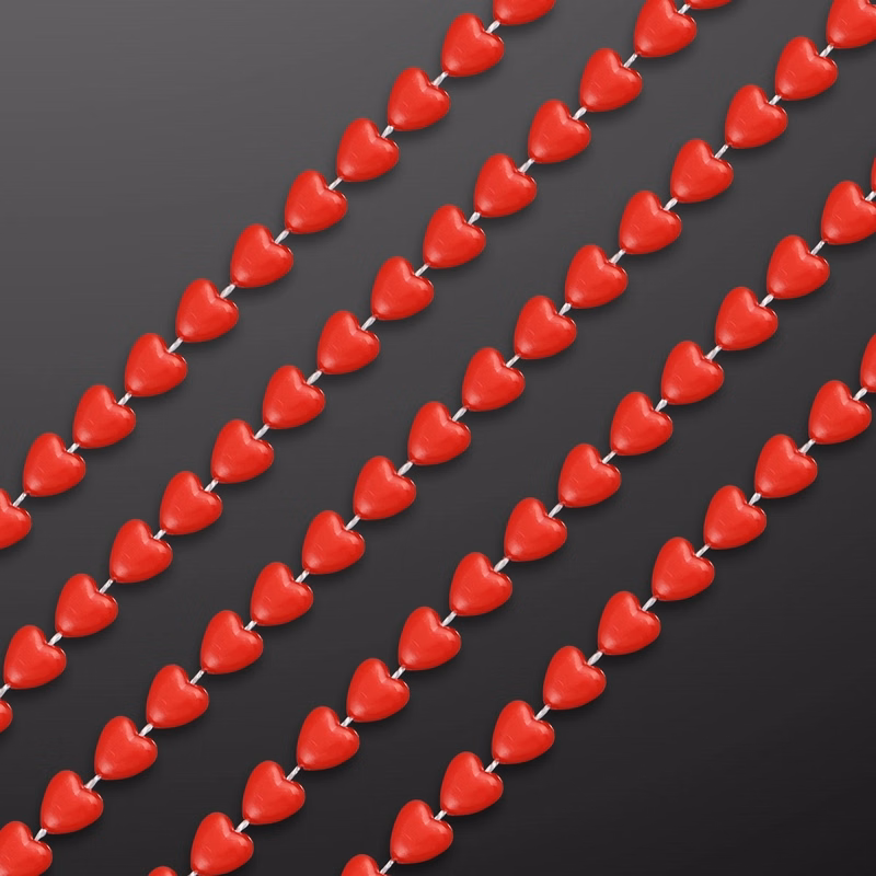 Red Heart Beads Value Necklace (Non-Light Up)