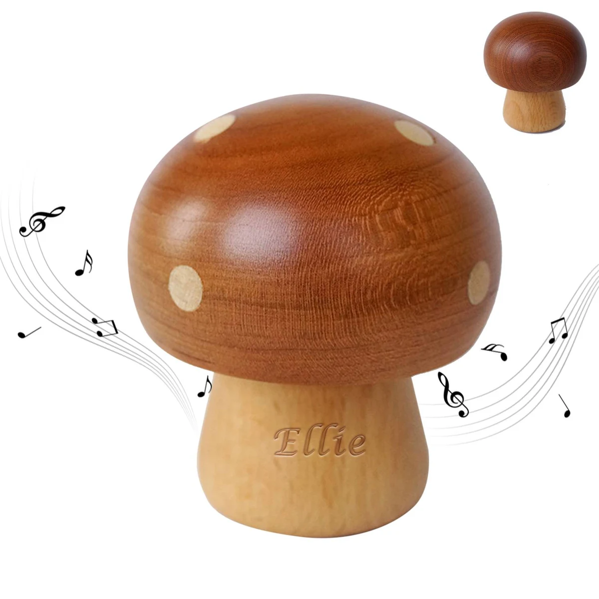 Solid Wooden Mushroom Shape Music Box 1