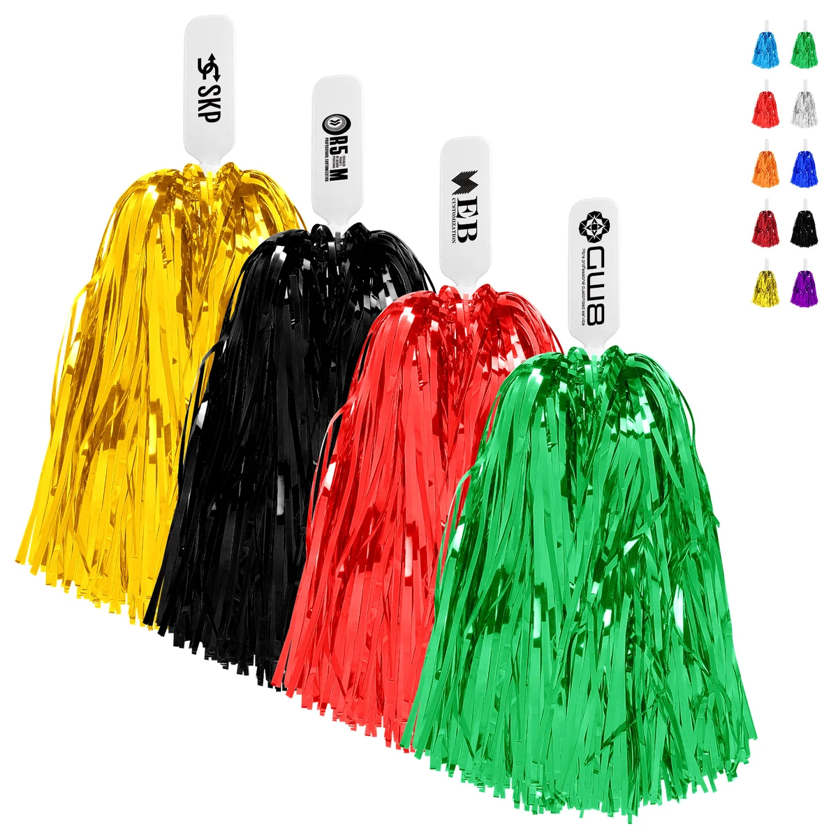 Handle Shiny 9.8'' Cheering Rally Pom Poms 1