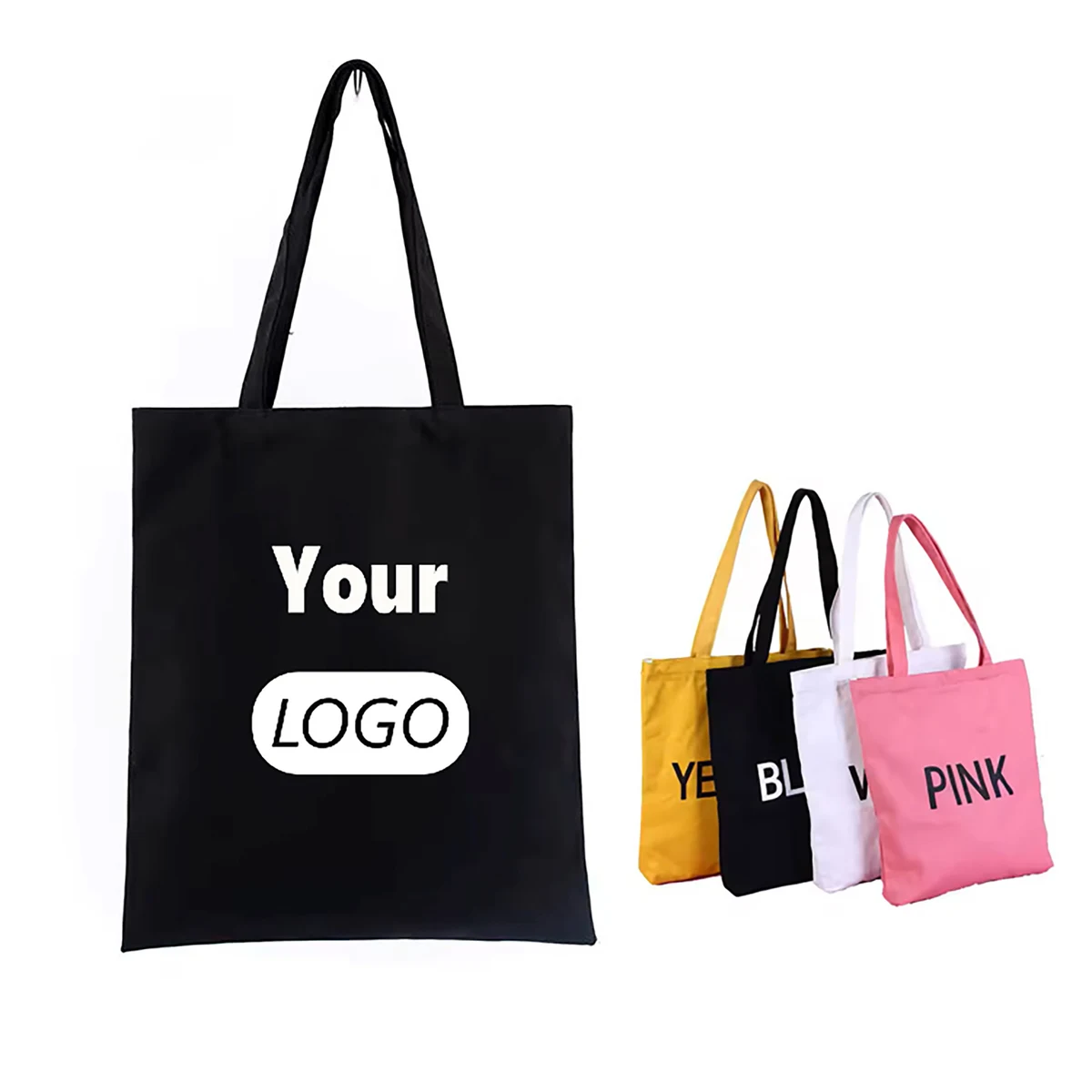 Economy Canvas Shopping Tote Bag, custom tote bag with logo imprint 1