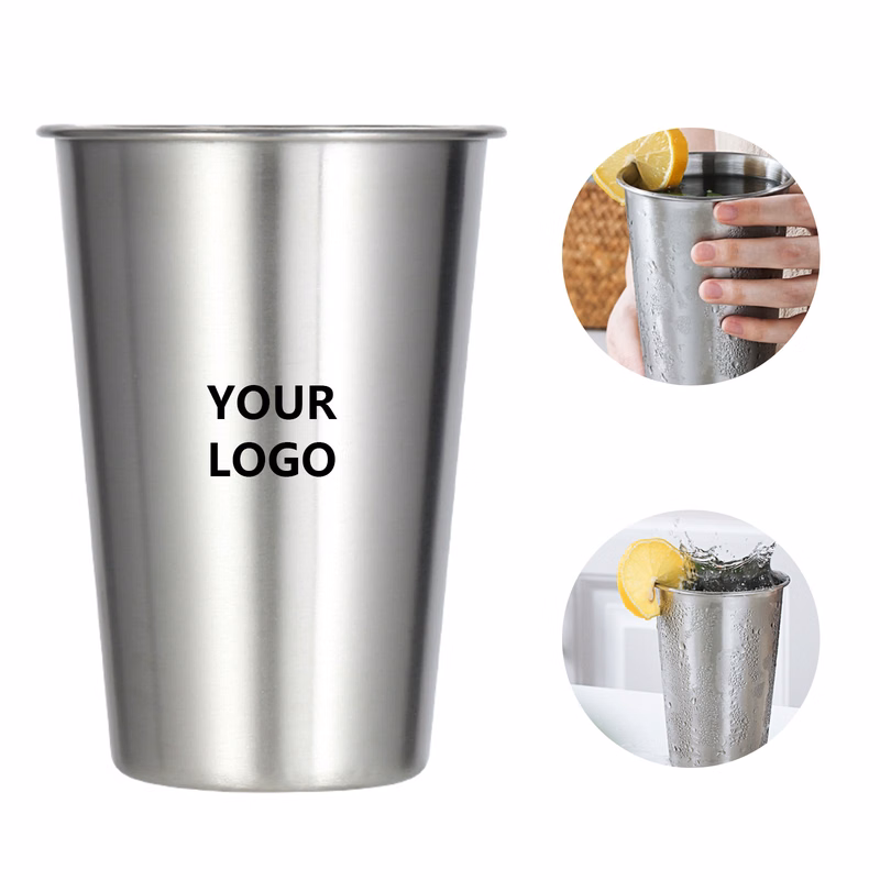 Stainless Steel Pint Cup 12 Ounce Polished Interior Exterior