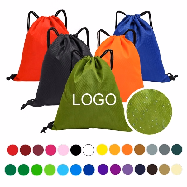 Water Resistant Oxford Drawstring Backpack
