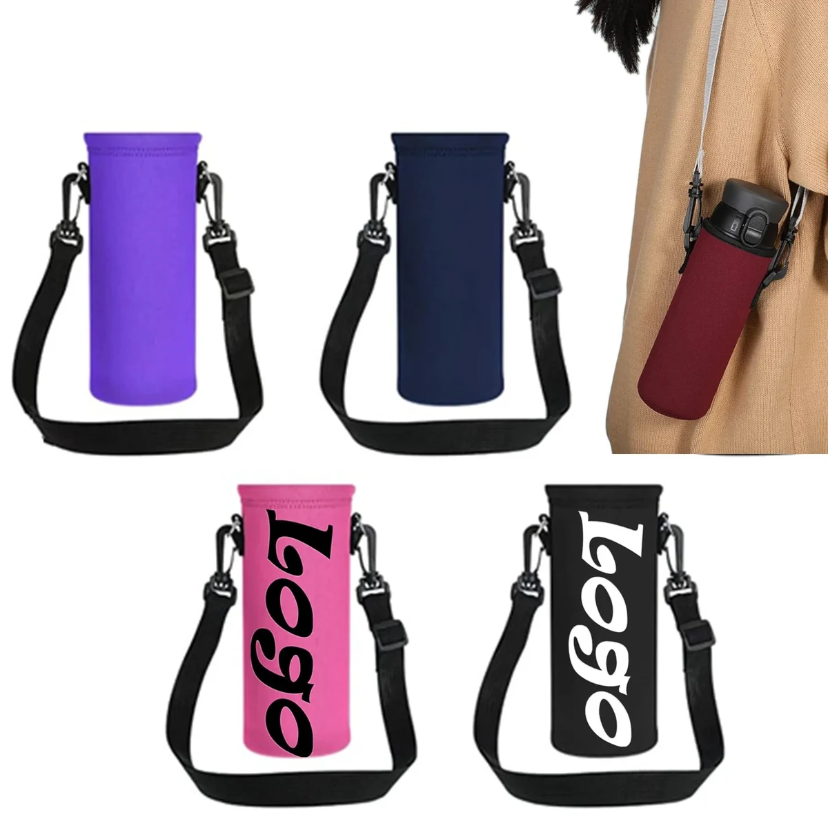 Insulated Bottle Cooler, custom koozie with logo imprint 1