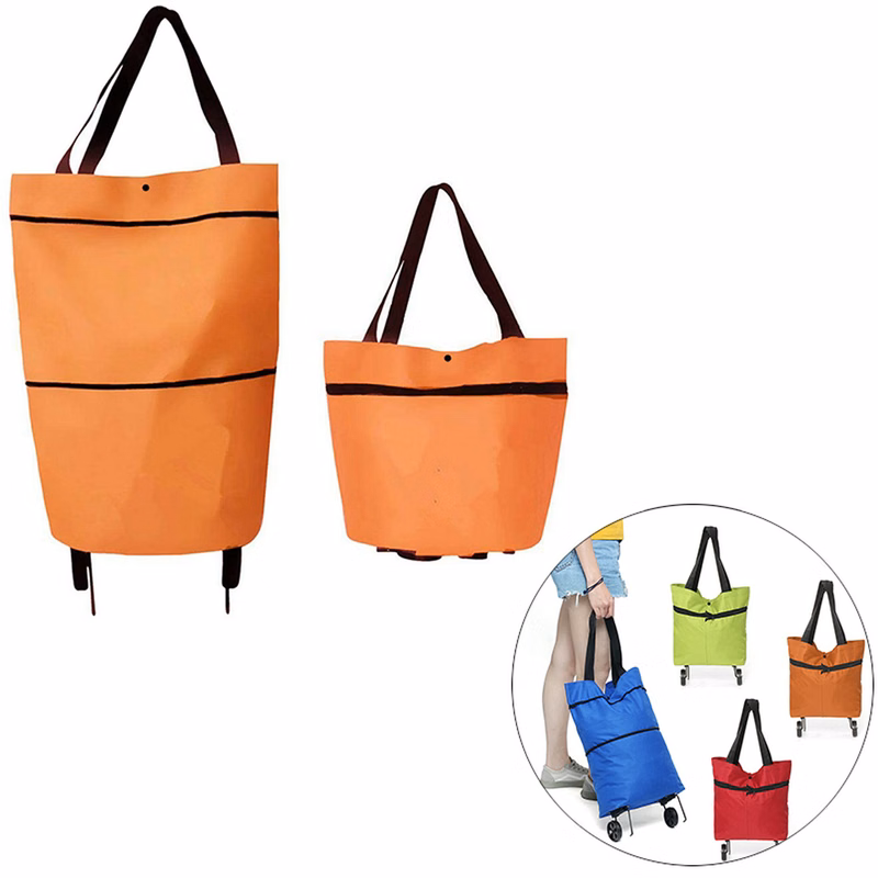 Collapsible Trolley Bag Folding Shopping Tote