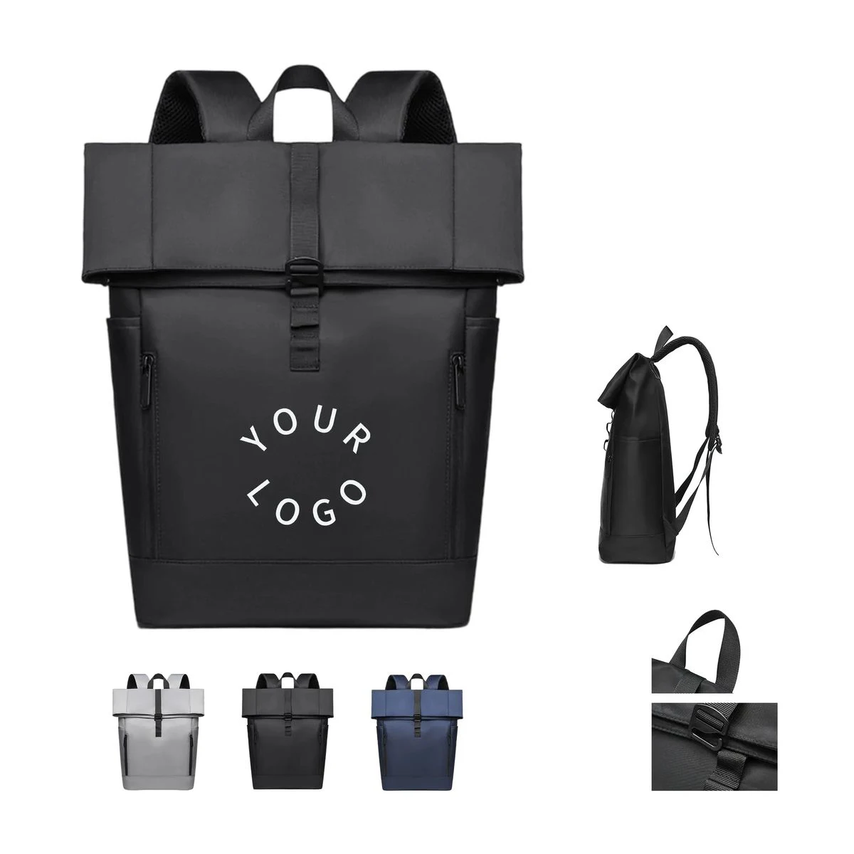 Polyester Laptop Backpack with 17 Inch Tall Structured Body 1
