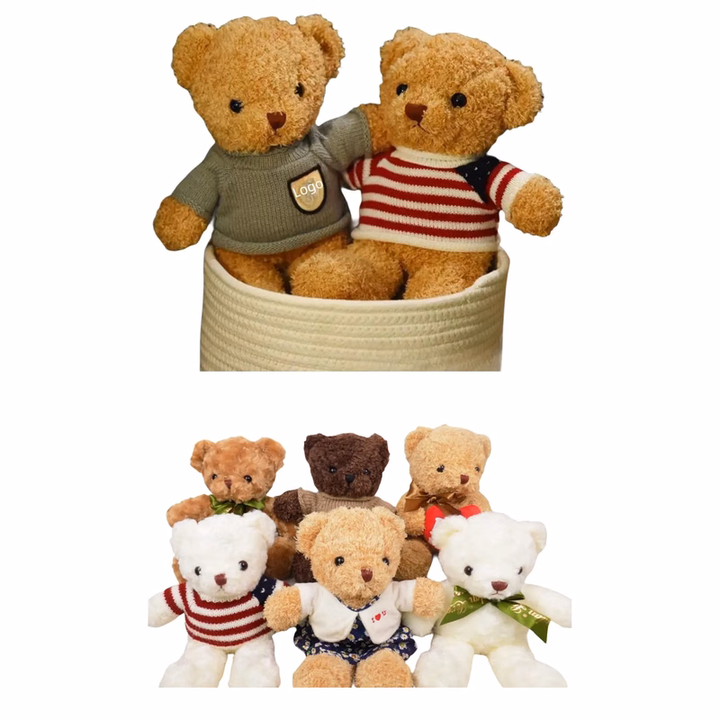 Plush Teddy Bear w/Choice of T-Shirt Color
