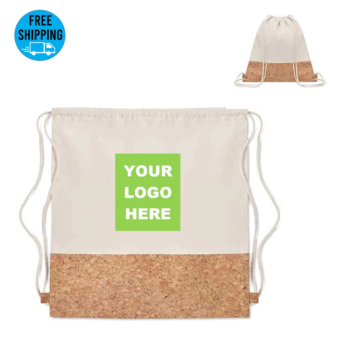 Canvas & Cork Drawstring Backpack 1