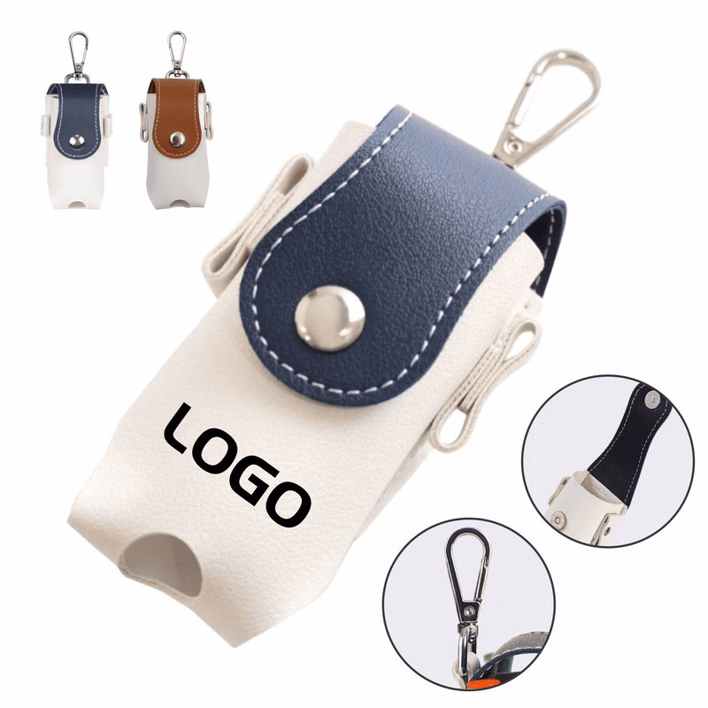 Two-Tone PU Leather Mini Golf Ball Pouch
