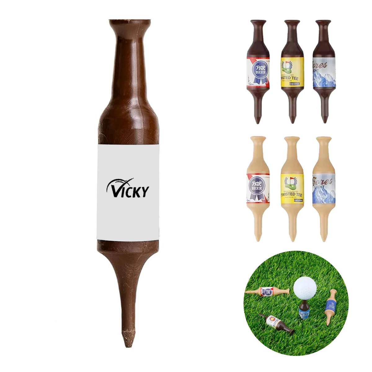 Mini Beer Bottle Golf Tees 1
