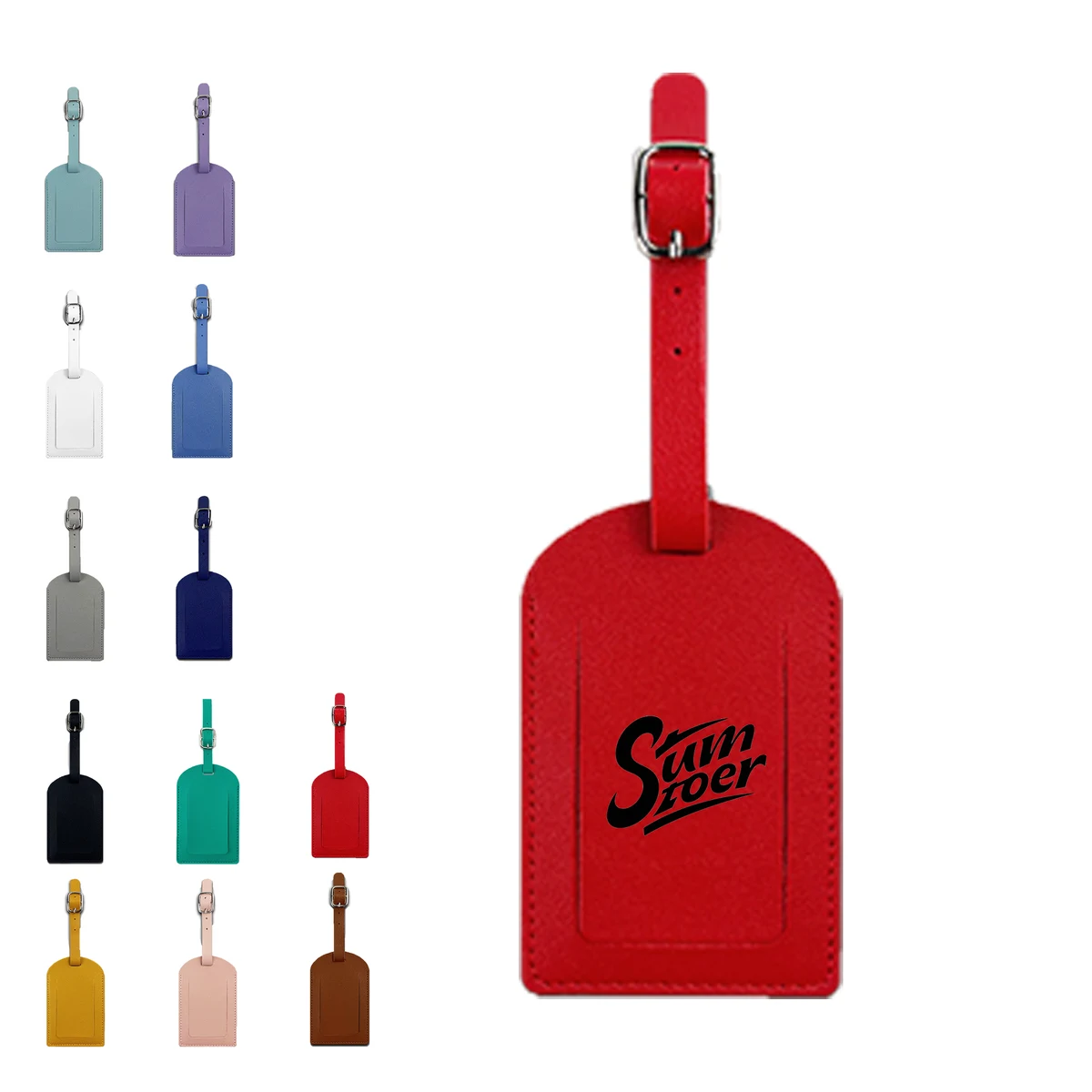 Genuine Leather Square Luggage Tag 1