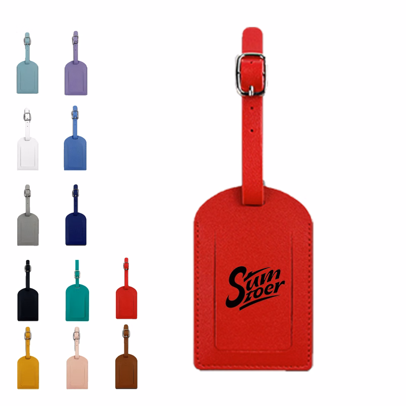 Genuine Leather Square Luggage Tag