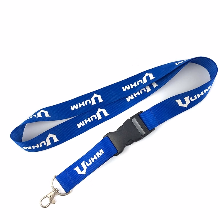 Polyester Lanyard with Safety Break-away Buckle & Metal Hook