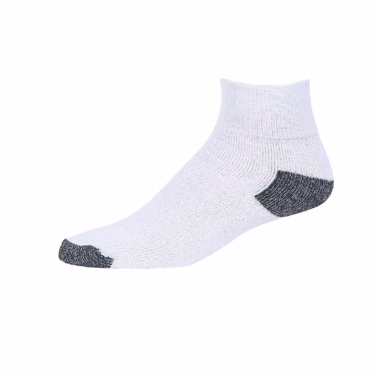 Quarter Sports Socks - White/Black Size 9-11 4 Pack