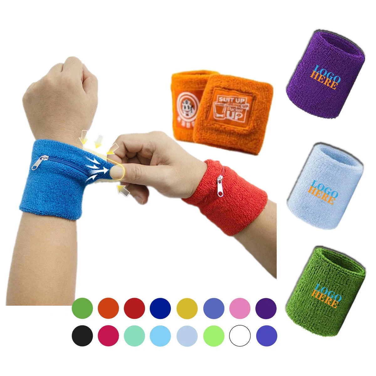 Full Color Wrist Wallet Sports Wristband With Zipper 1