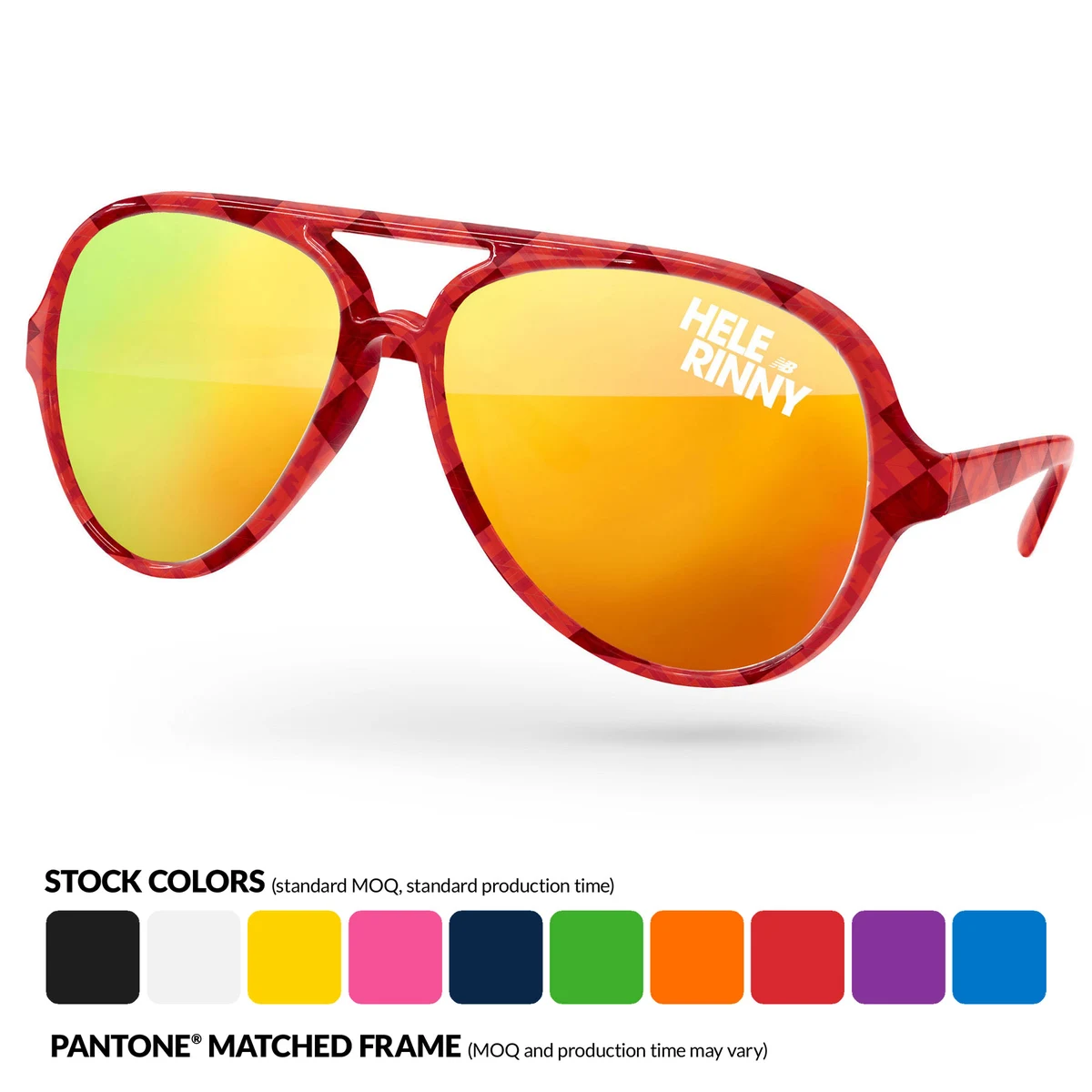 Aviator Mirror Sunglasses w/ Sublimation Wrap 1