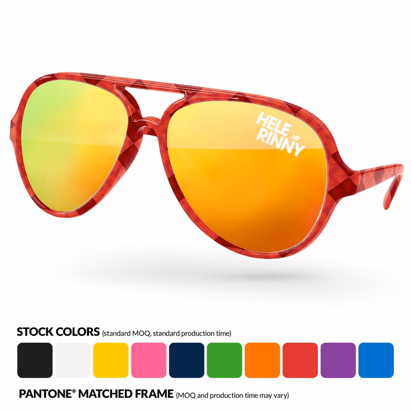 Aviator Mirror Sunglasses w/ Sublimation Wrap