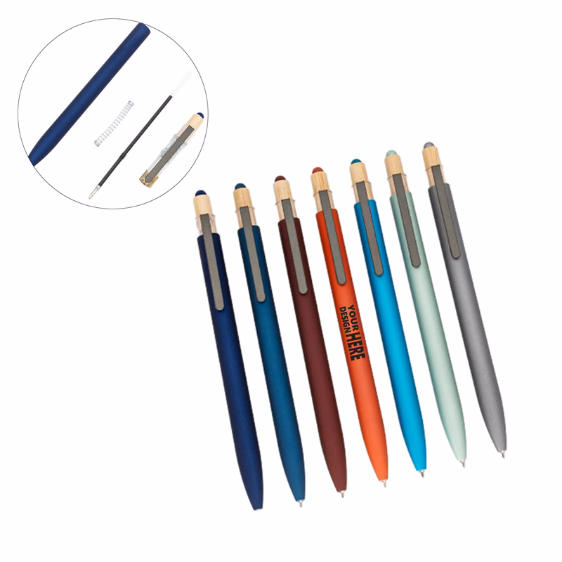 Custom Bamboo Cap Gel Ink Pen With Logo