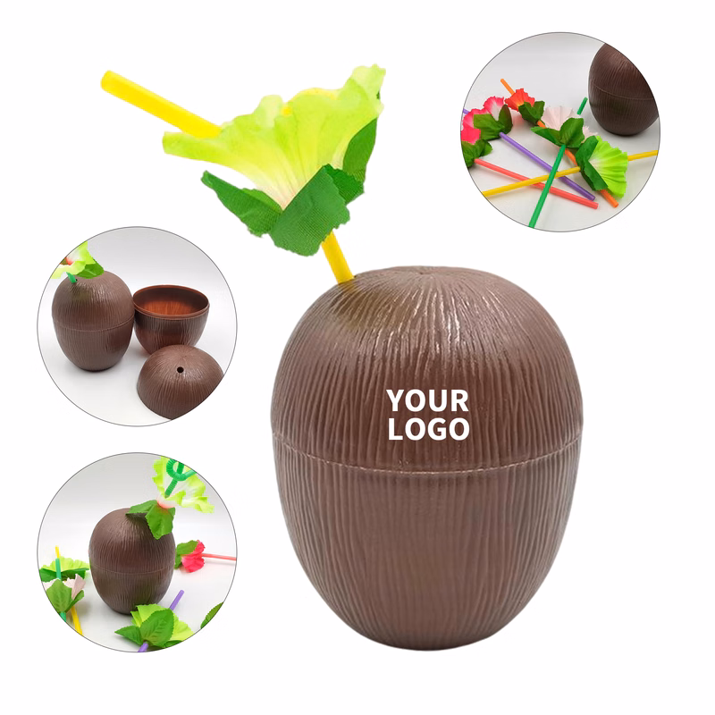 PP Plastic Coconut Cup Twist Close Lid Design