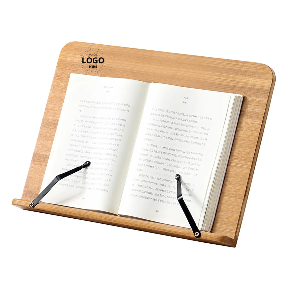 Adjustable Portable Bamboo Book Stand For Reading 1