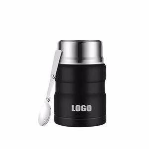 500ml Double Wall Insulation Food Mug With Foldable Spoon