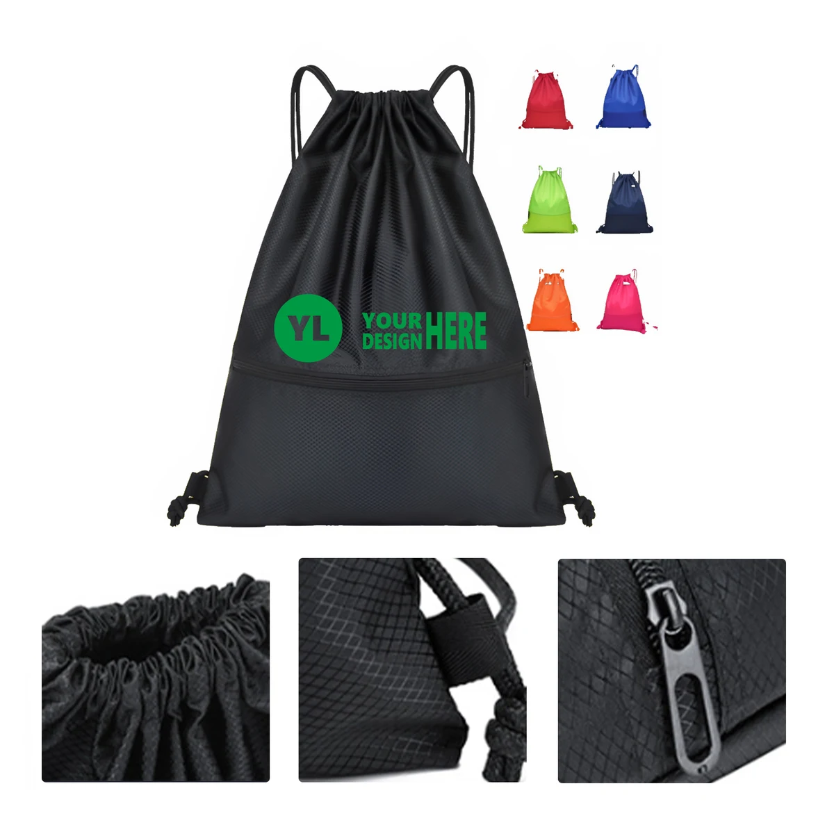 MOQ50 Custom Drawstring Backpack Simple Design 1