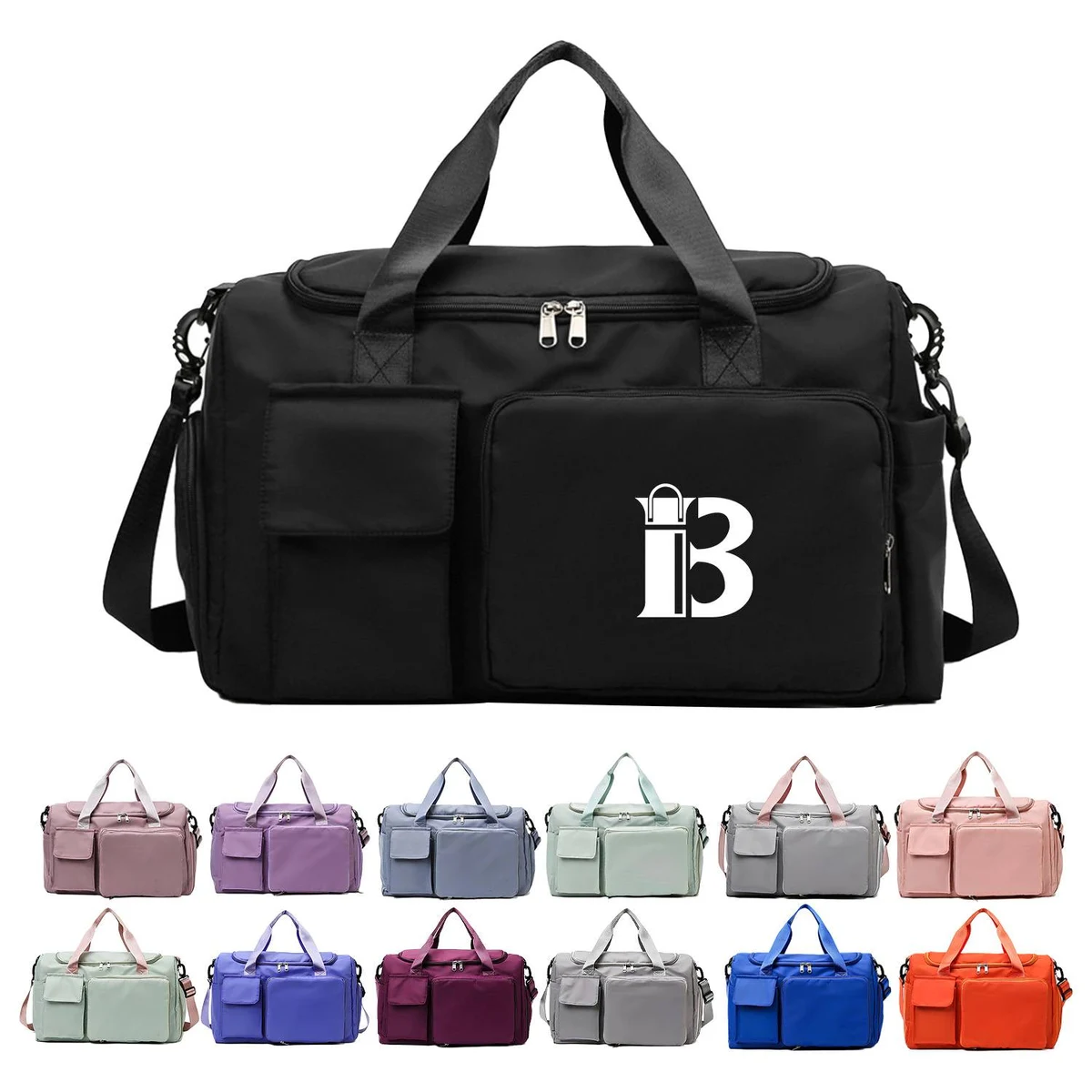 Oxford Foldable Travel Duffel Bag With Shoes Compartment 1