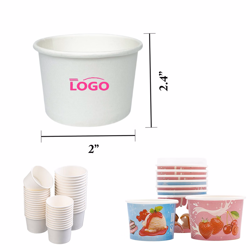 Ice Cream Paper Bowls Disposable Yogurt Cups